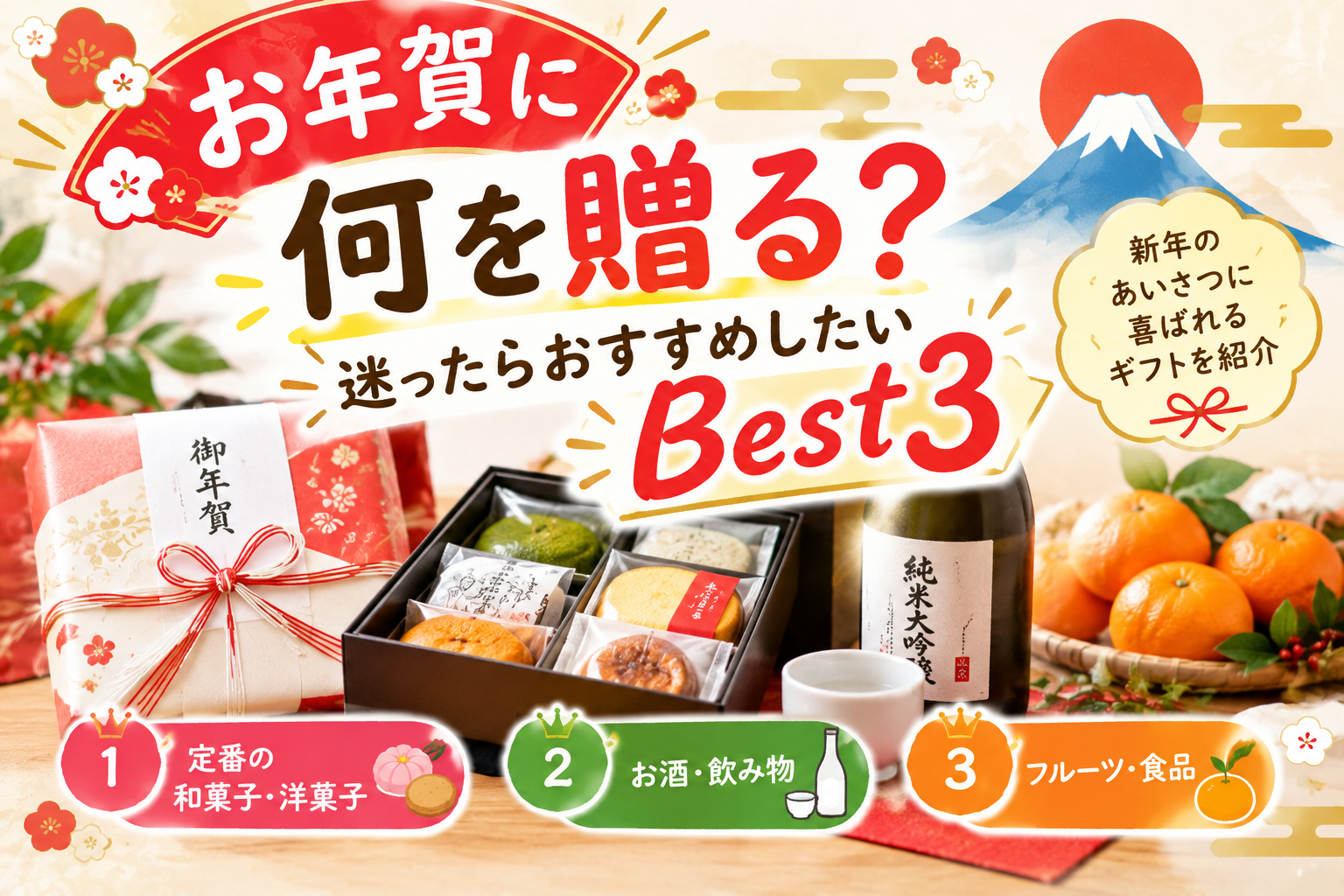 お年賀におすすめのギフトBest3と喜ばれる贈り物の選び方を紹介