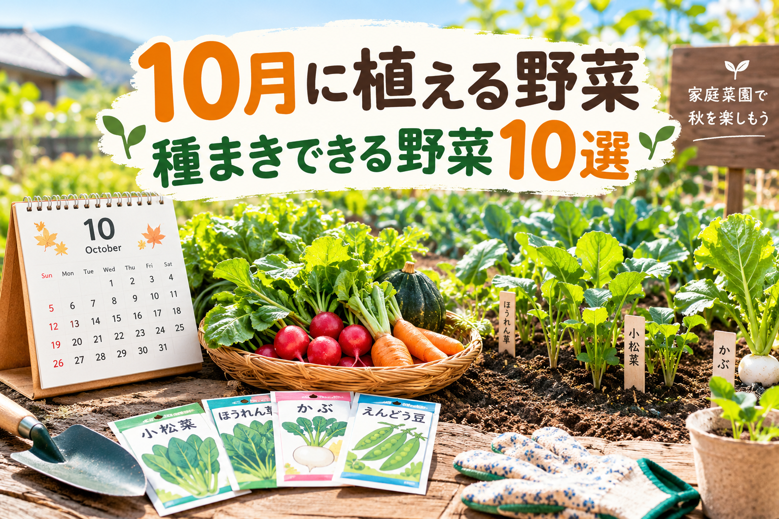 「10月に植える野菜と種まきできる野菜10選」