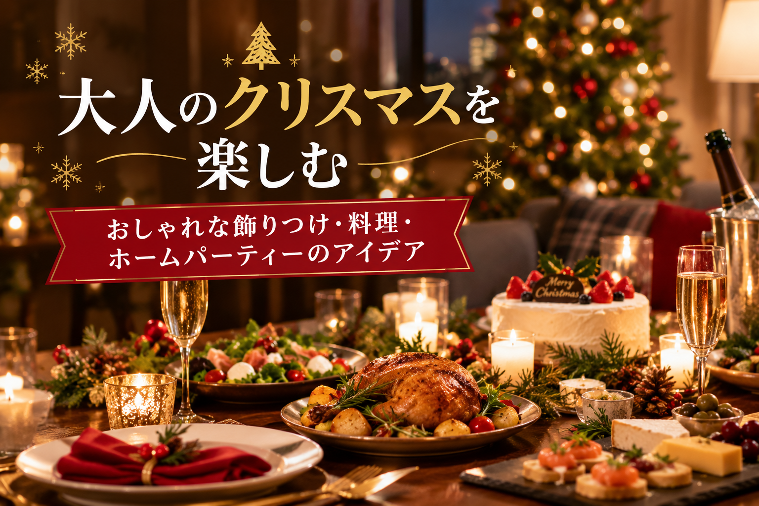 大人のクリスマスを楽しむおしゃれなテーブルコーディネート