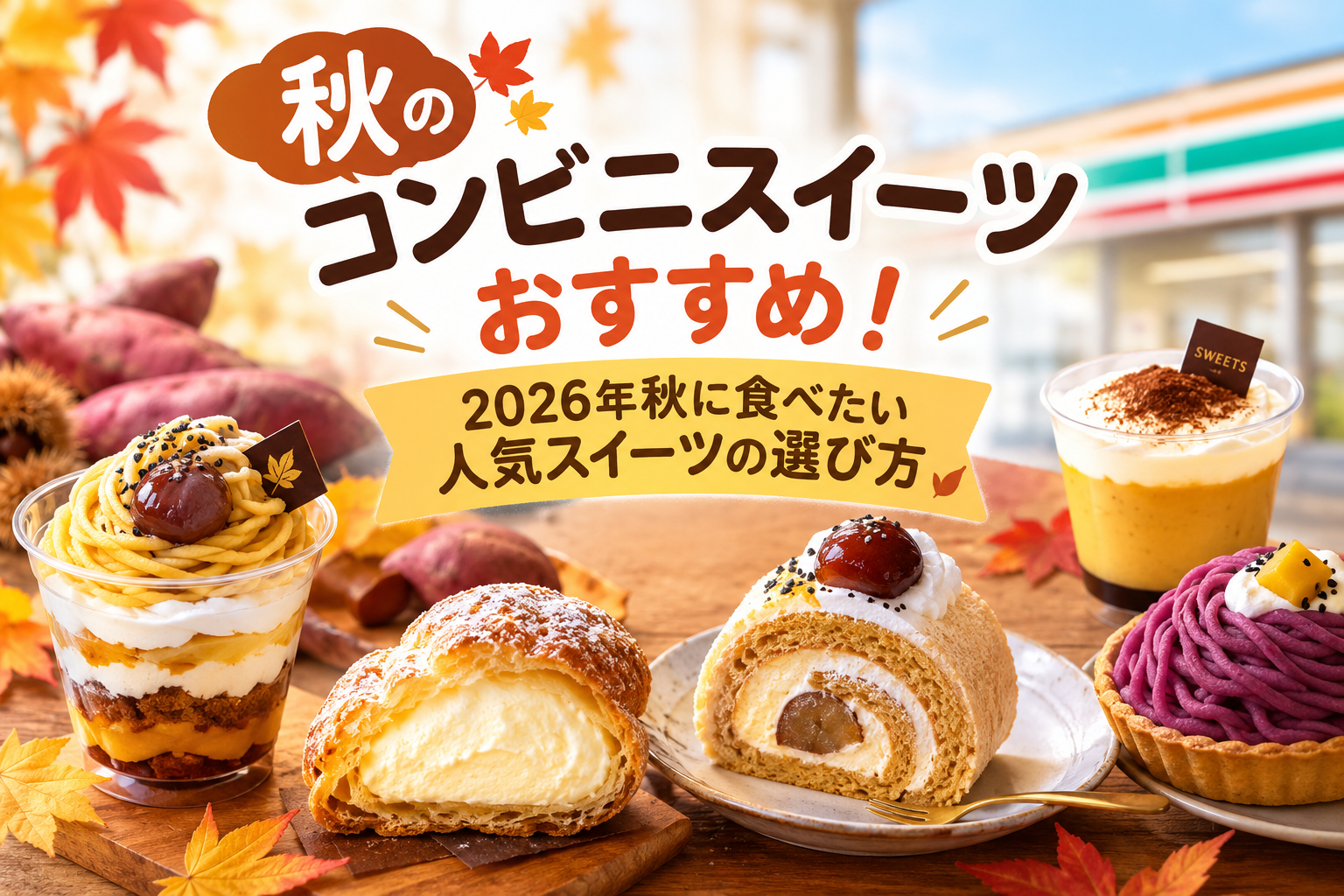 秋のコンビニスイーツおすすめ、栗やさつまいもなど2026年秋の人気スイーツを紹介