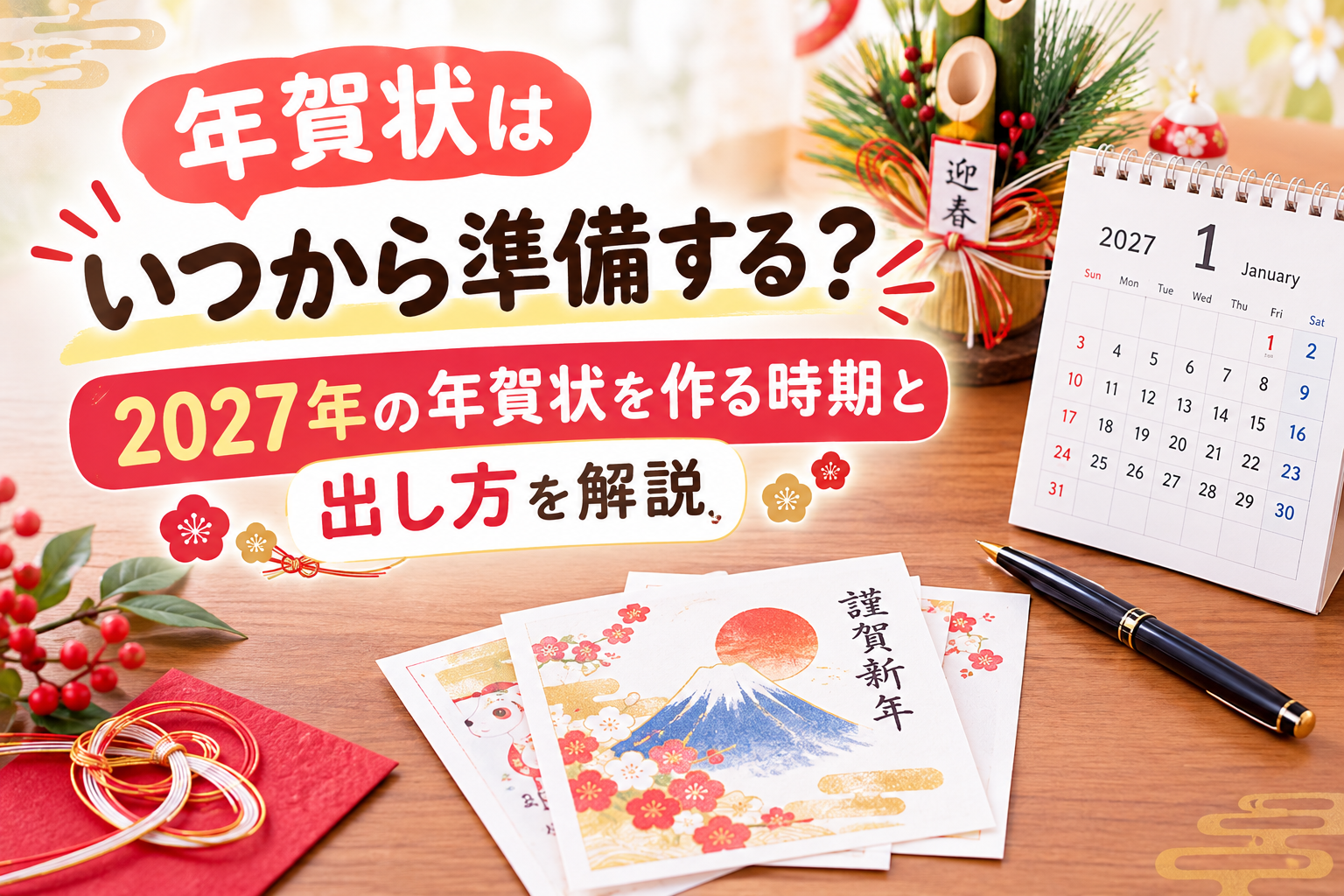 年賀状はいつから準備する？2027年の年賀状を作る時期と出し方を解説