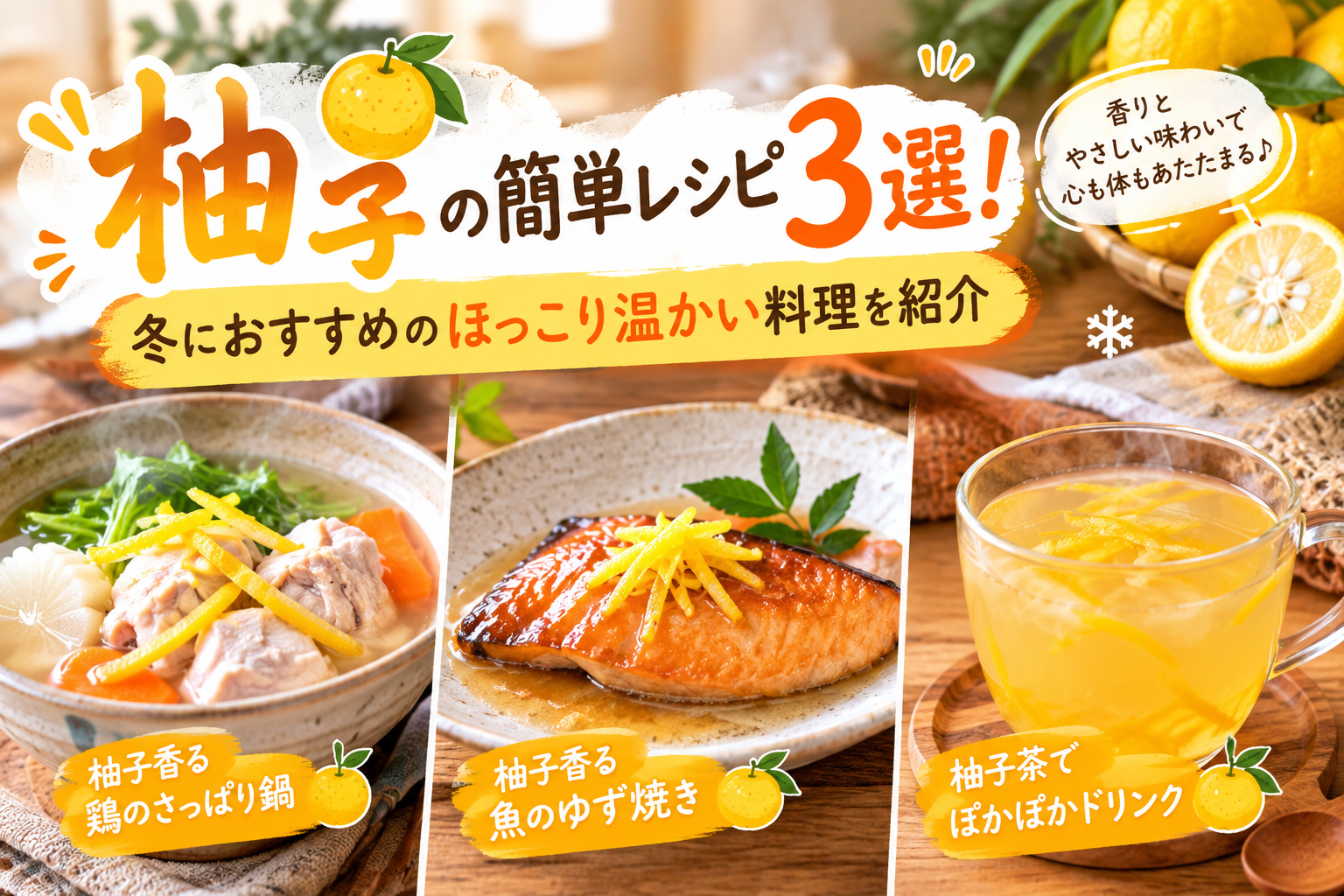 冬におすすめの柚子を使った簡単レシピ3選