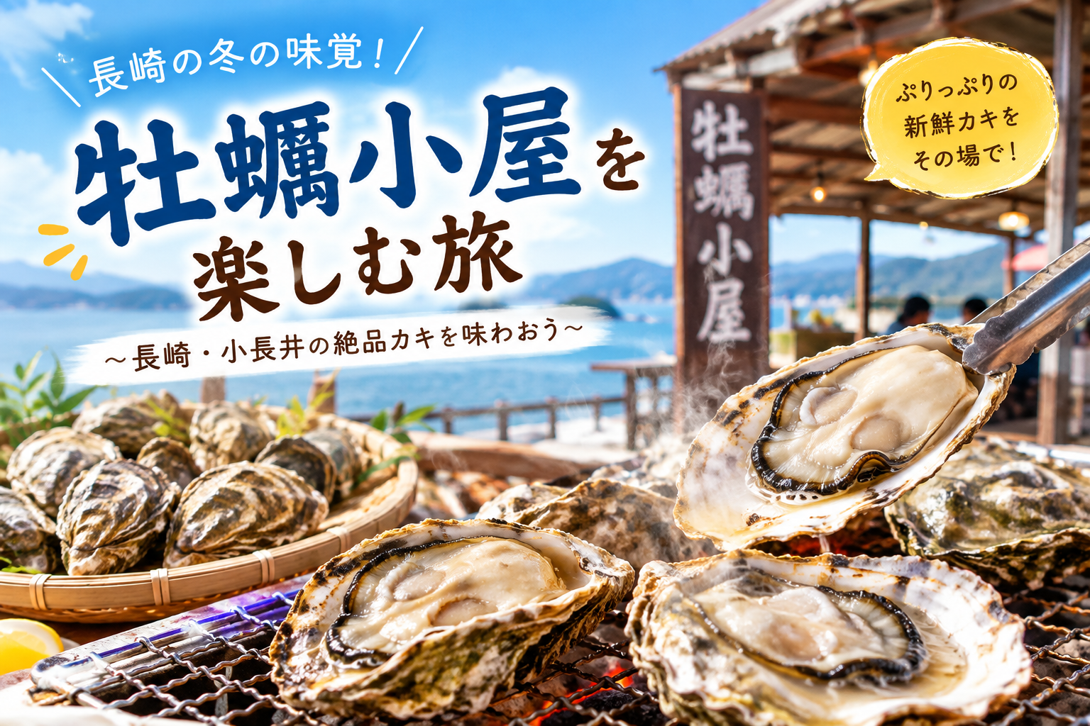 長崎県の牡蠣小屋で炭火焼きを楽しむ冬のお出かけ