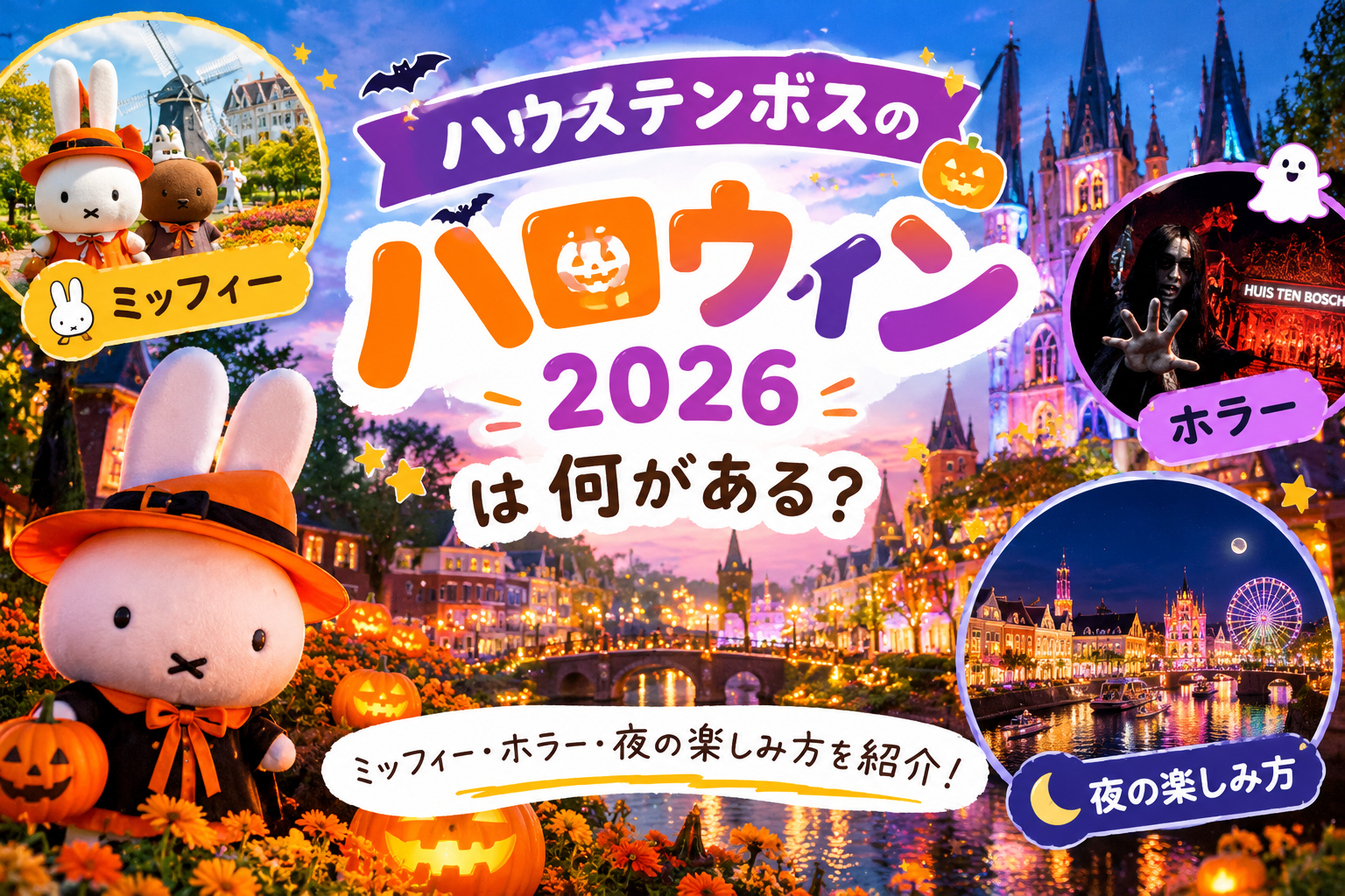 ハウステンボスのハロウィン2026で楽しめるミッフィー・ホラー・イルミネーション